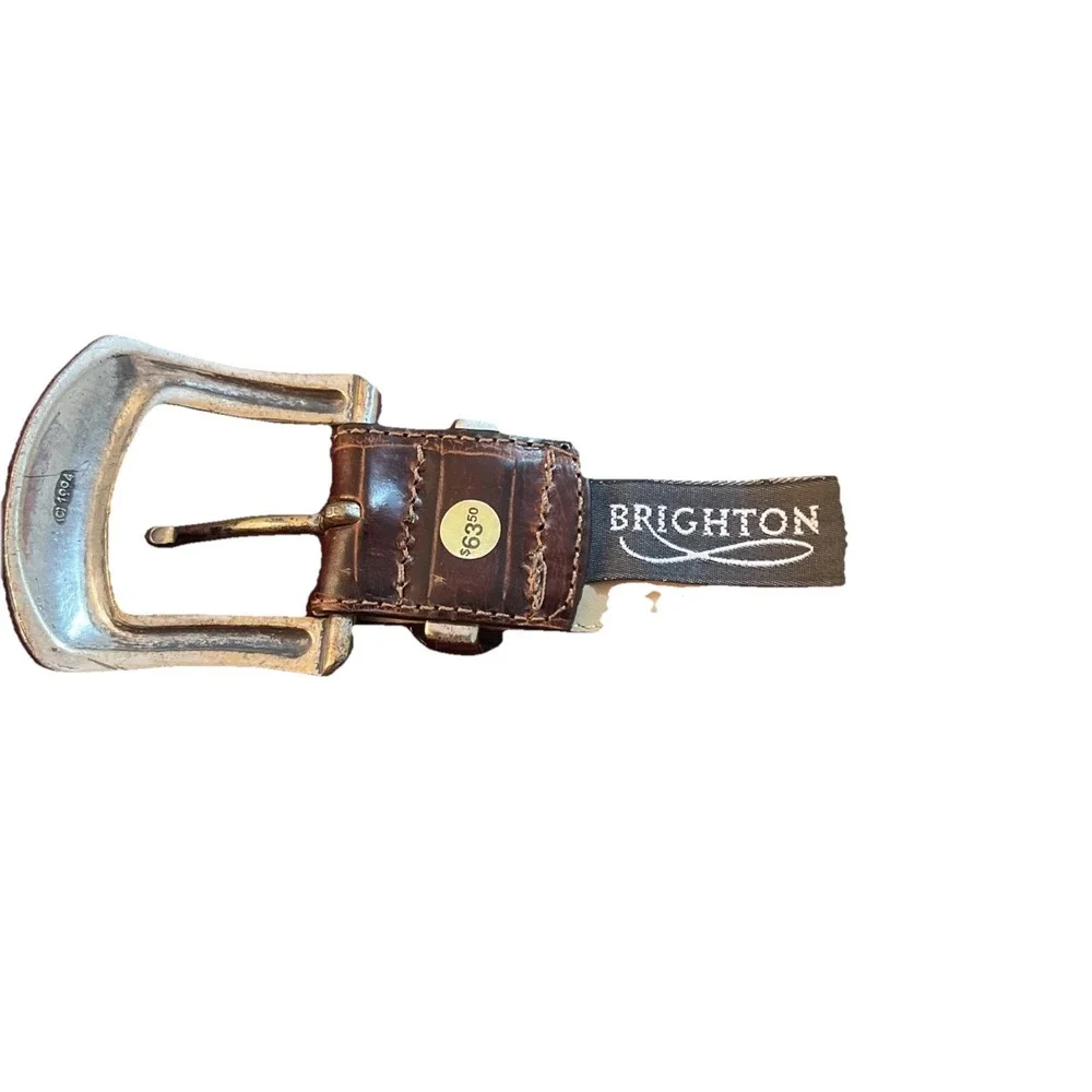 Vtg Brighton Belt S 44607 with Brown Leather and‎ Silver Embellishments, 1994